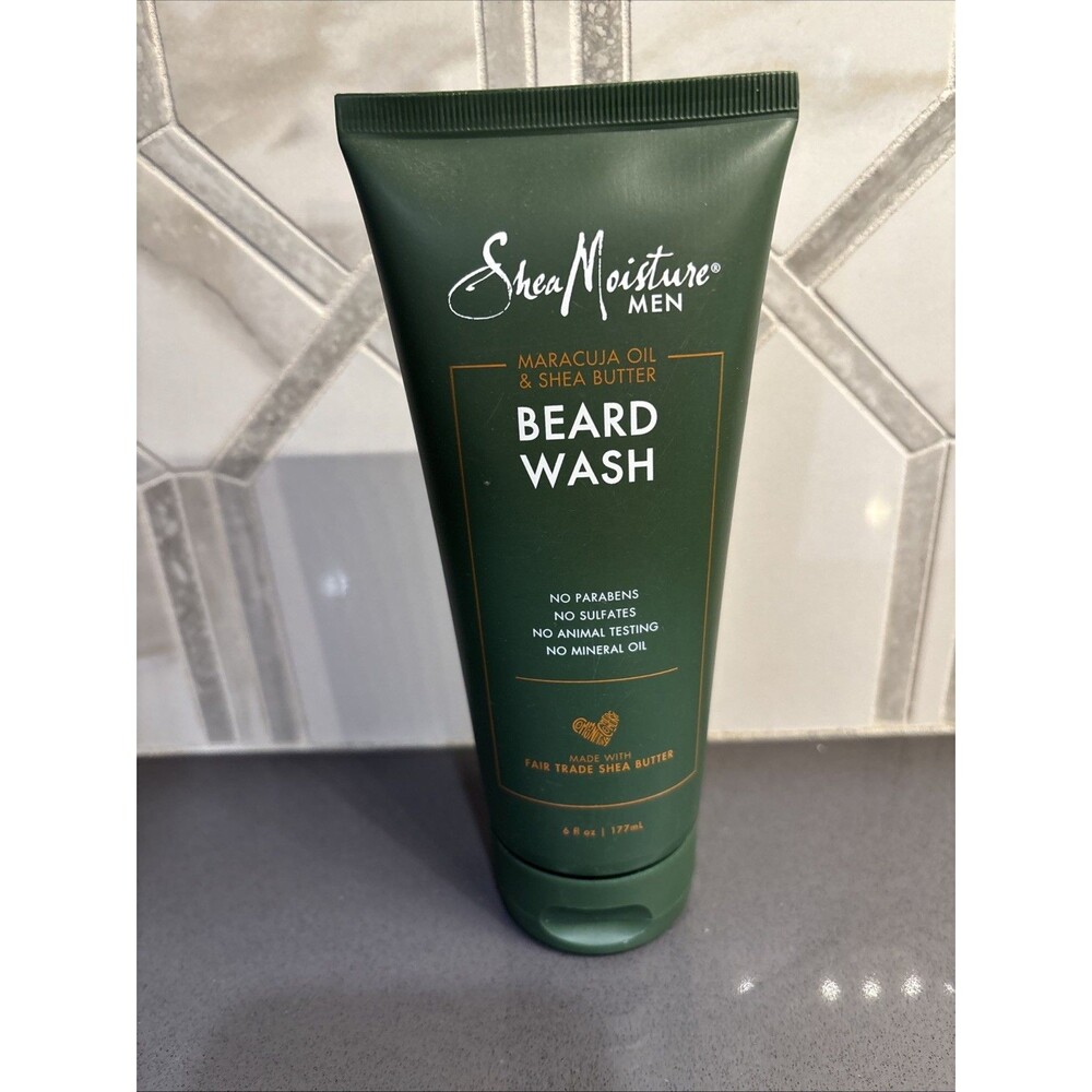 SHEA MOISTURE Men Beard Wash, Maracuja Oil & Shea Butter, 6 fl oz /177 ml SEALED